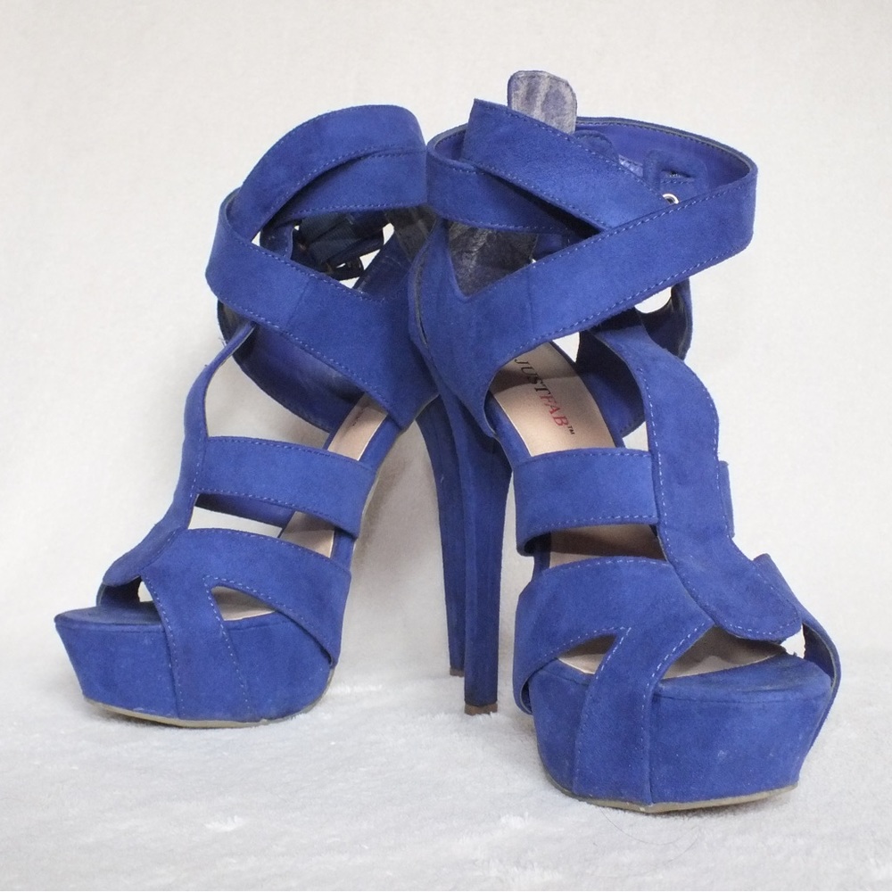 Blue Strappy High Heels